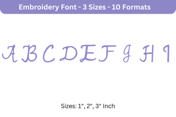 Romantic Font Uppercase A to I