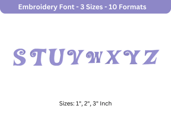 Wonka Font S to Z: A Playful Holiday Embroidery Font